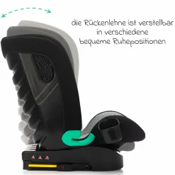 Kindersitz Elli Pro i-Size ab 3 Jahre - 12 Jahre (100 cm - 150 cm) mit Isofix & Getränkehalter inkl. Auto-Sitztasche - Schwarz