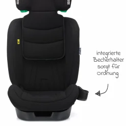 Kindersitz Elli Pro i-Size ab 3 Jahre - 12 Jahre (100 cm - 150 cm) mit Isofix & Getränkehalter inkl. Auto-Sitztasche - Schwarz