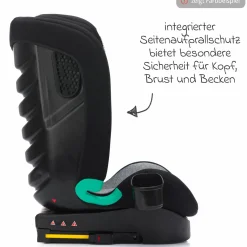 Kindersitz Elli Pro i-Size ab 3 Jahre - 12 Jahre (100 cm - 150 cm) mit Isofix & Getränkehalter - Grau