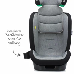 Kindersitz Elli Pro i-Size ab 3 Jahre - 12 Jahre (100 cm - 150 cm) mit Isofix & Getränkehalter - Grau