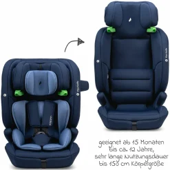 Kindersitz Flux Isofix i-Size ab 15 Monate - 12 Jahre (76 cm - 150 cm) mit Isofix & Top-Tether - Navy Melange - Kollektion 2025