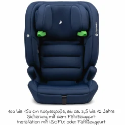 Kindersitz Flux Isofix i-Size ab 15 Monate - 12 Jahre (76 cm - 150 cm) mit Isofix & Top-Tether - Navy Melange - Kollektion 2025