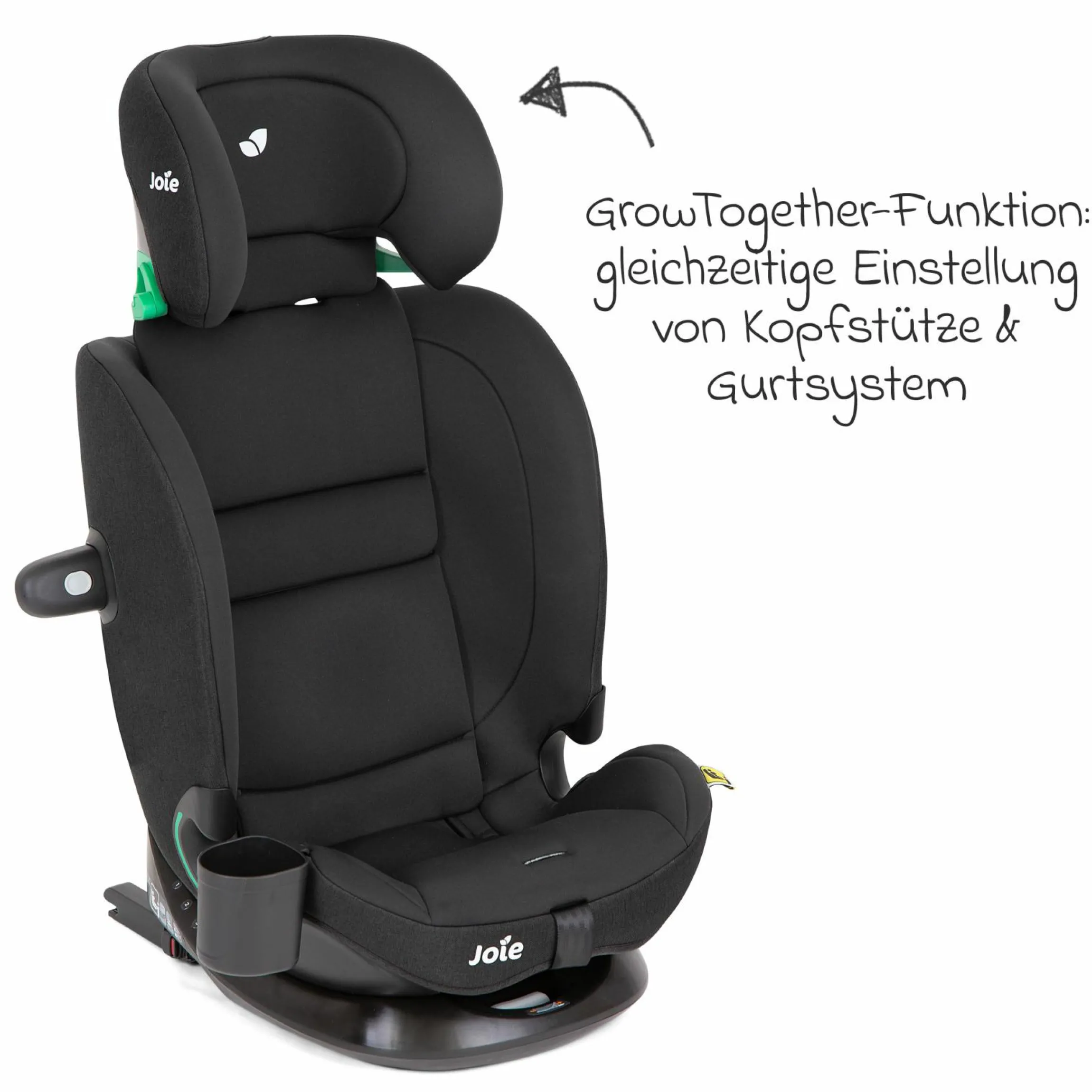Kindersitz i-Bold R129 i-Size ab 15 Monate - 12 Jahre (76 cm - 150 cm) mit Isofix, Top-Tether & Getränkehalter - Shale - Kollektion 2025