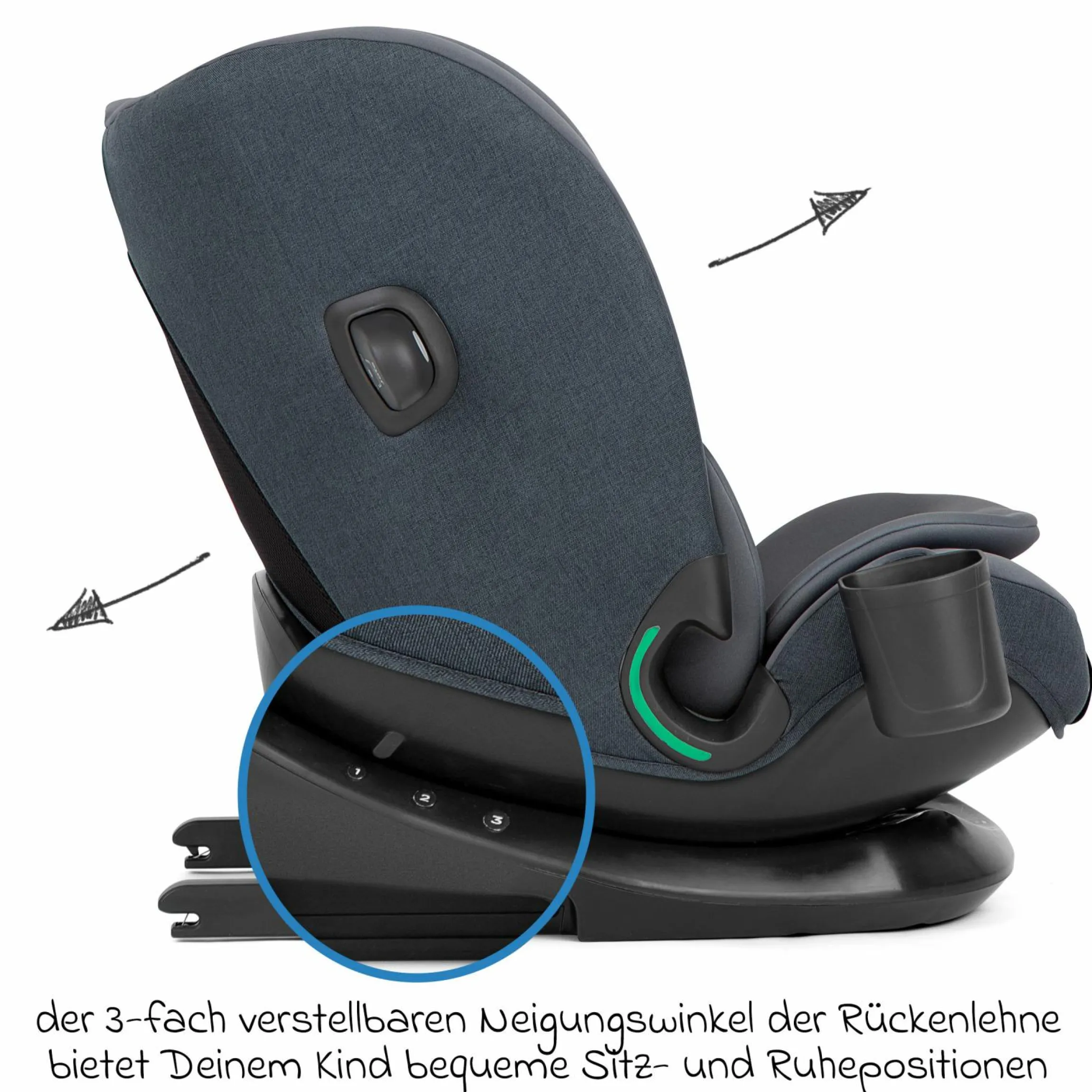 Kindersitz i-Bold R129 i-Size ab 15 Monate - 12 Jahre (76 cm - 150 cm) mit Isofix, Top-Tether & Getränkehalter - Moonlight - Kollektion 2025
