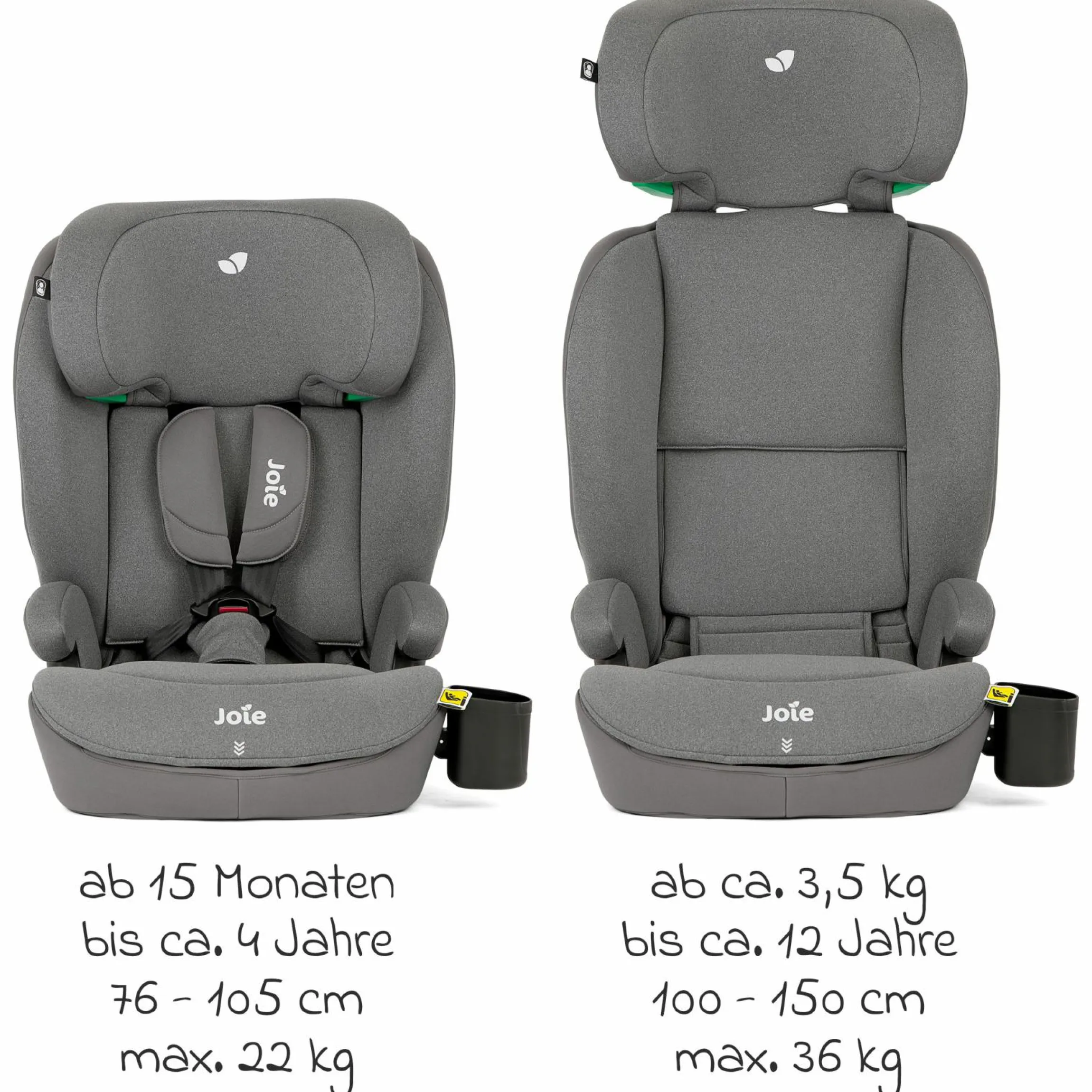 Kindersitz i-Irvana ab 15 Monate - 12 Jahre (76 cm - 150 cm) inkl. Isofix - Thunder - Kollektion 2025