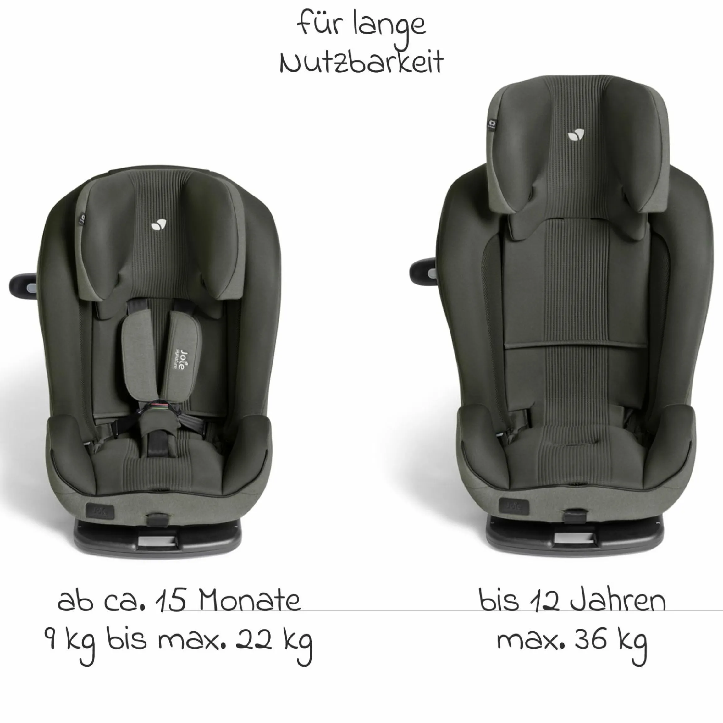 Kindersitz i-Plenti i-Size ab 15 Monate - 12 Jahre (76 cm-150 cm) inkl. Isofix & Top Tether - Signature - Evergreen