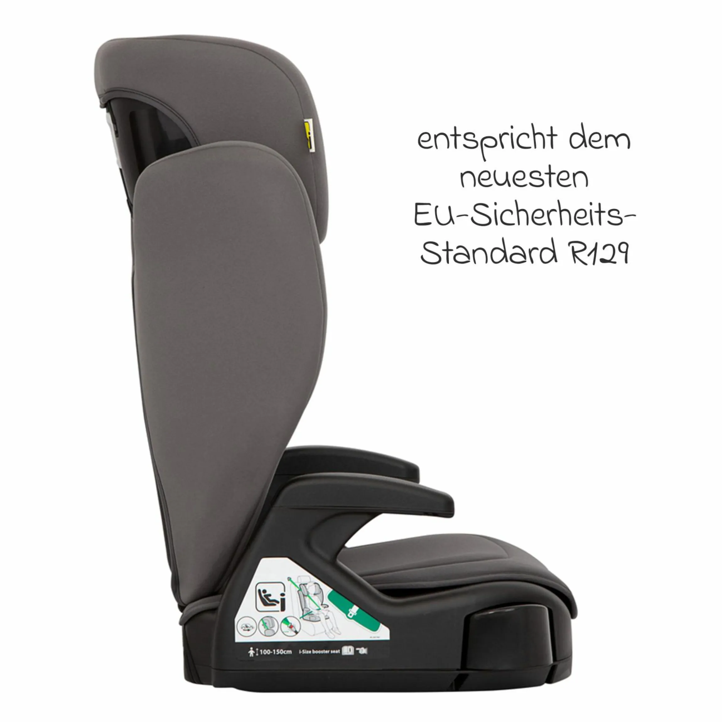 Kindersitz Junior Maxi i-Size R129 ab 3,5 Jahre - 12 Jahre (100 cm - 150 cm) inkl. Getränkehalter nur 3,5 kg leicht - Iron - Kollektion 2025
