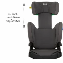 Kindersitz Junior Maxi i-Size R129 ab 3,5 Jahre - 12 Jahre (100 cm - 150 cm) inkl. Getränkehalter nur 3,5 kg leicht - Iron - Kollektion 2025