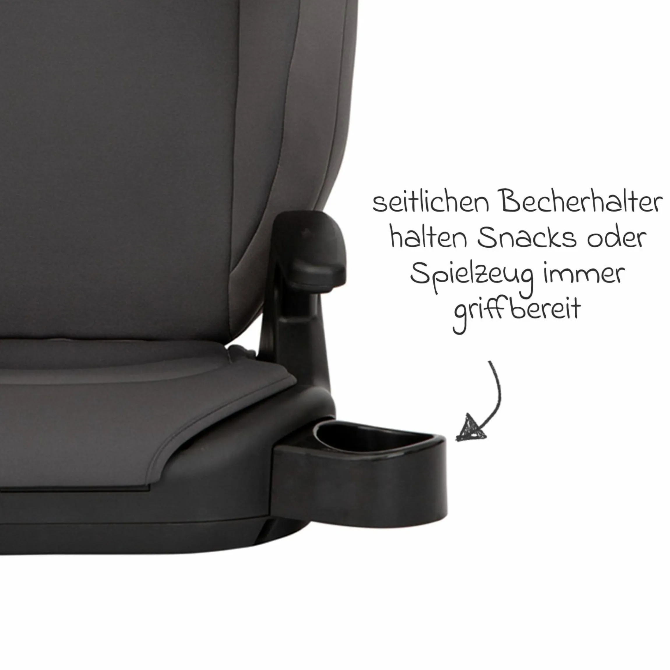 Kindersitz Junior Maxi i-Size R129 ab 3,5 Jahre - 12 Jahre (100 cm - 150 cm) inkl. Getränkehalter nur 3,5 kg leicht - Iron - Kollektion 2025