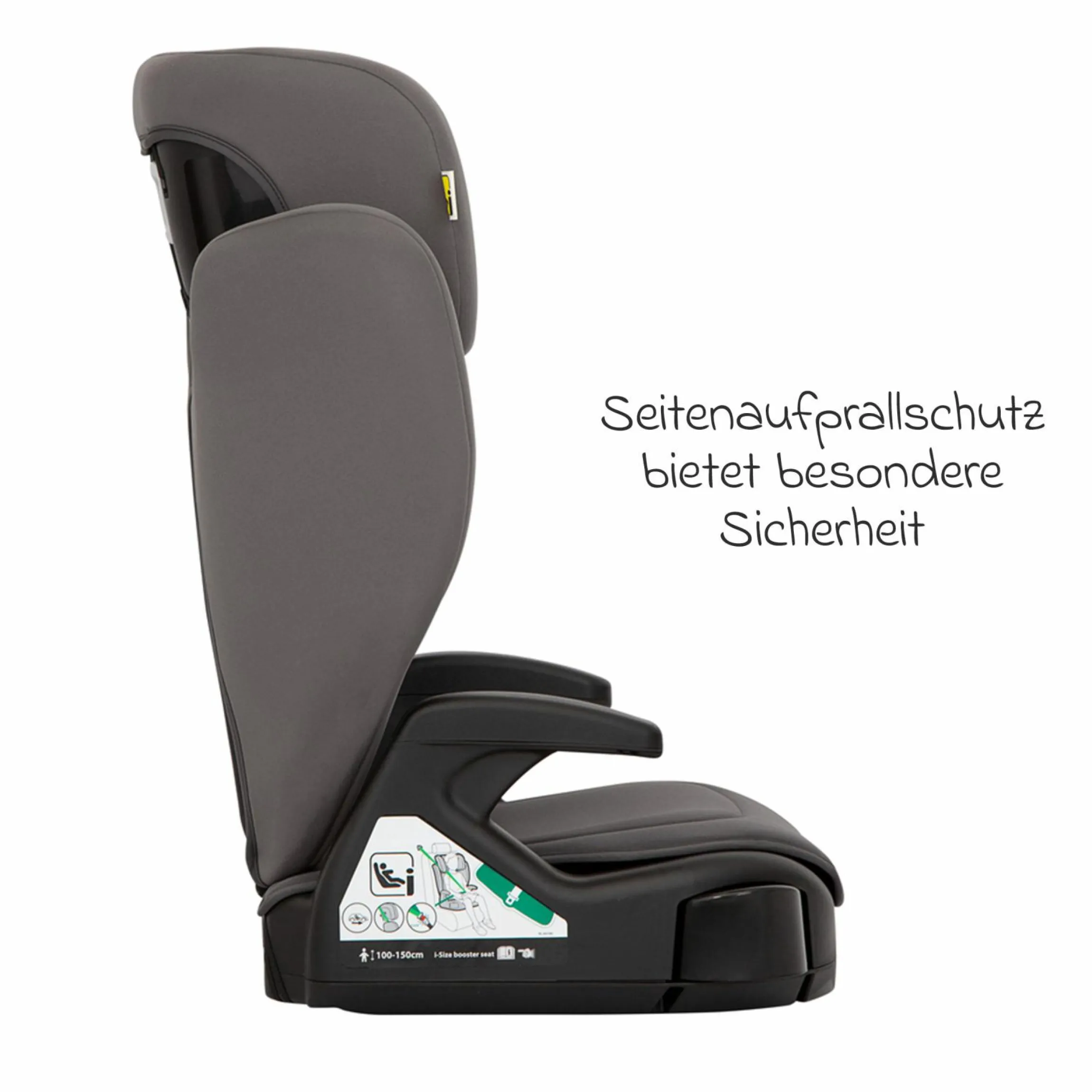 Kindersitz Junior Maxi i-Size R129 ab 3,5 Jahre - 12 Jahre (100 cm - 150 cm) inkl. Getränkehalter nur 3,5 kg leicht - Iron - Kollektion 2025