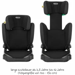 Kindersitz Junior Maxi i-Size R129 ab 3,5 Jahre - 12 Jahre (100 cm - 150 cm) inkl. Getränkehalter nur 3,5 kg leicht - Midnight - Kollektion 2025