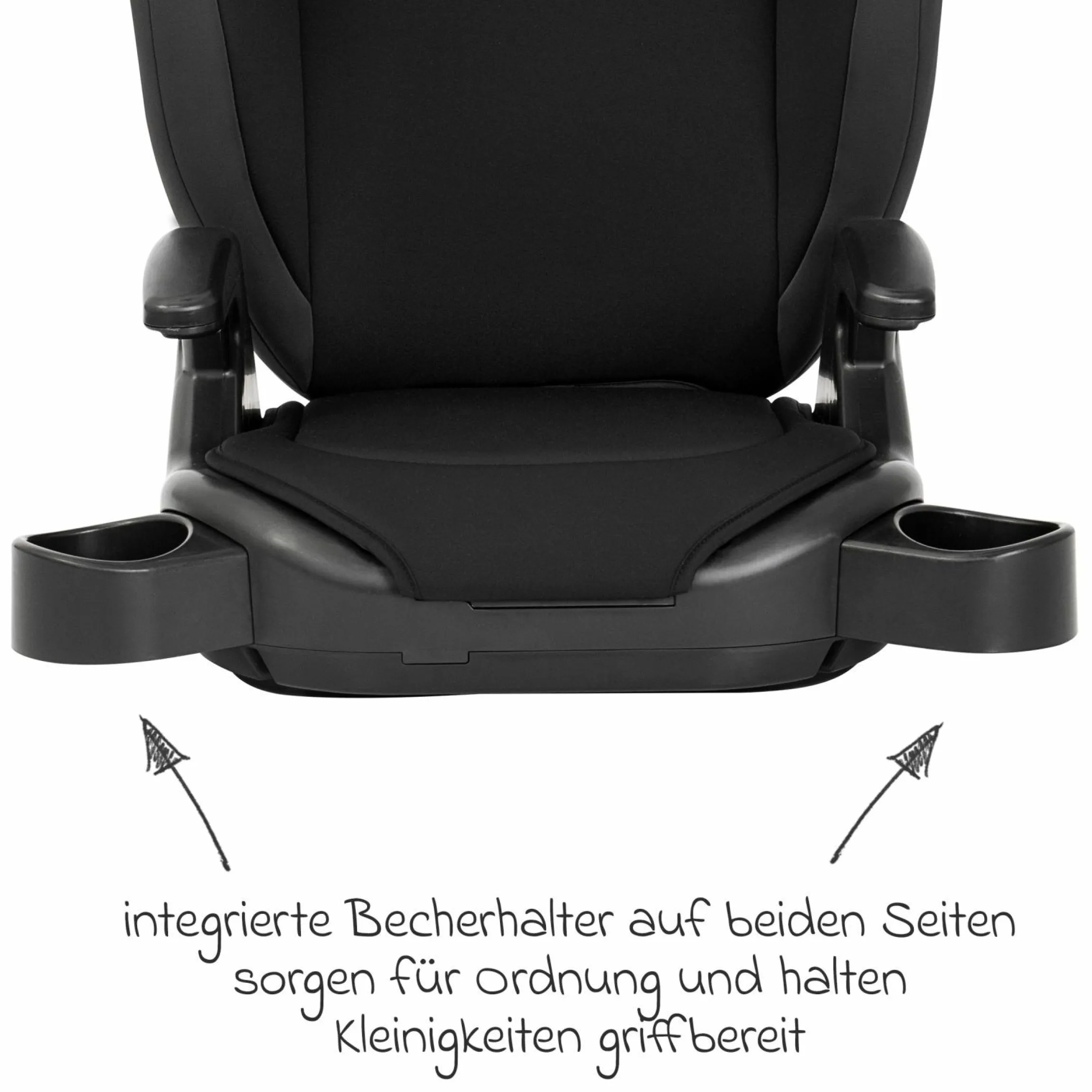Kindersitz Junior Maxi i-Size R129 ab 3,5 Jahre - 12 Jahre (100 cm - 150 cm) inkl. Getränkehalter nur 3,5 kg leicht - Midnight - Kollektion 2025