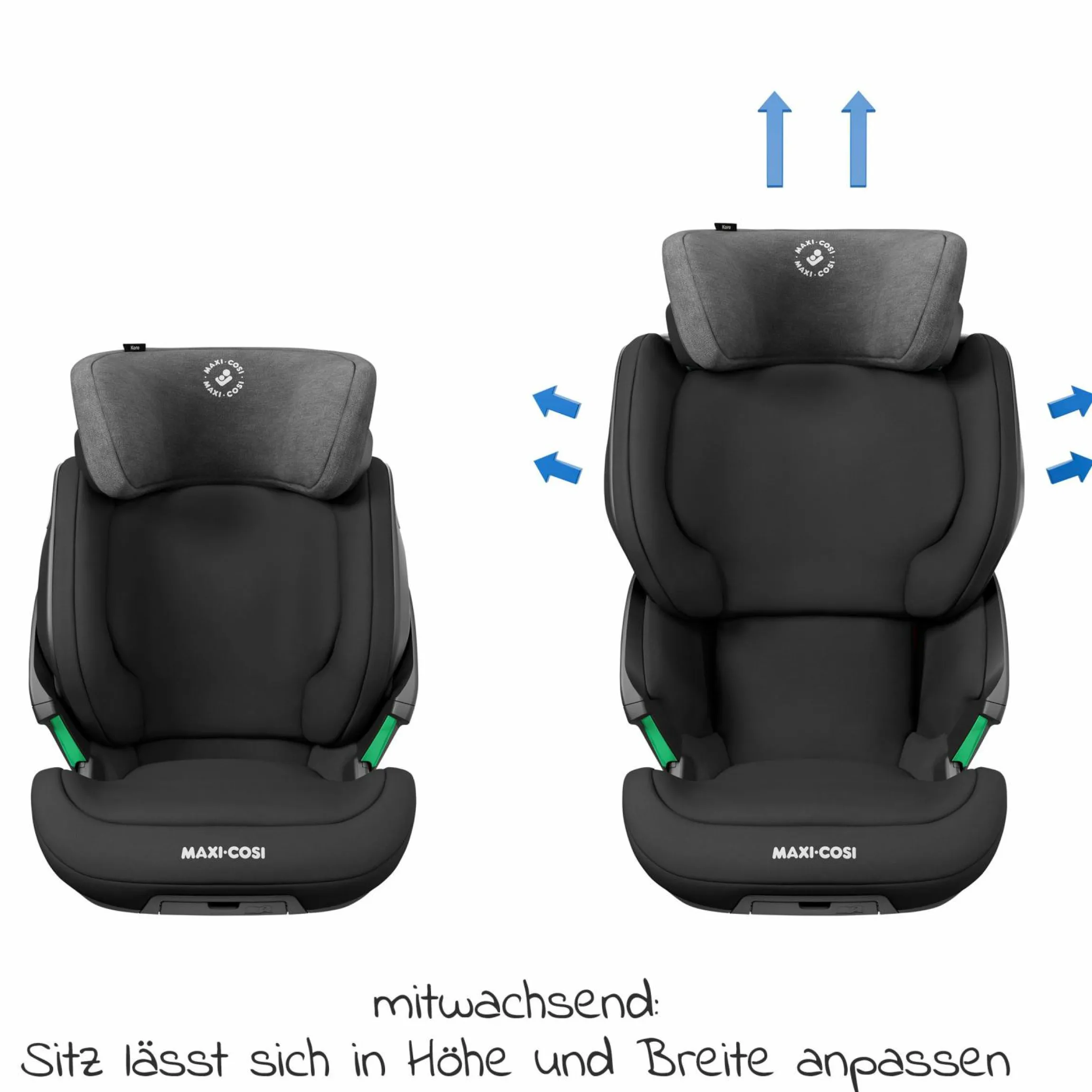 Kindersitz Kore i-Size ab 3,5 Jahre-12 Jahre (100-150 cm) mit SPS Plus Aufprallschutz & Isofix - Authentic Black - Kollektion 2025