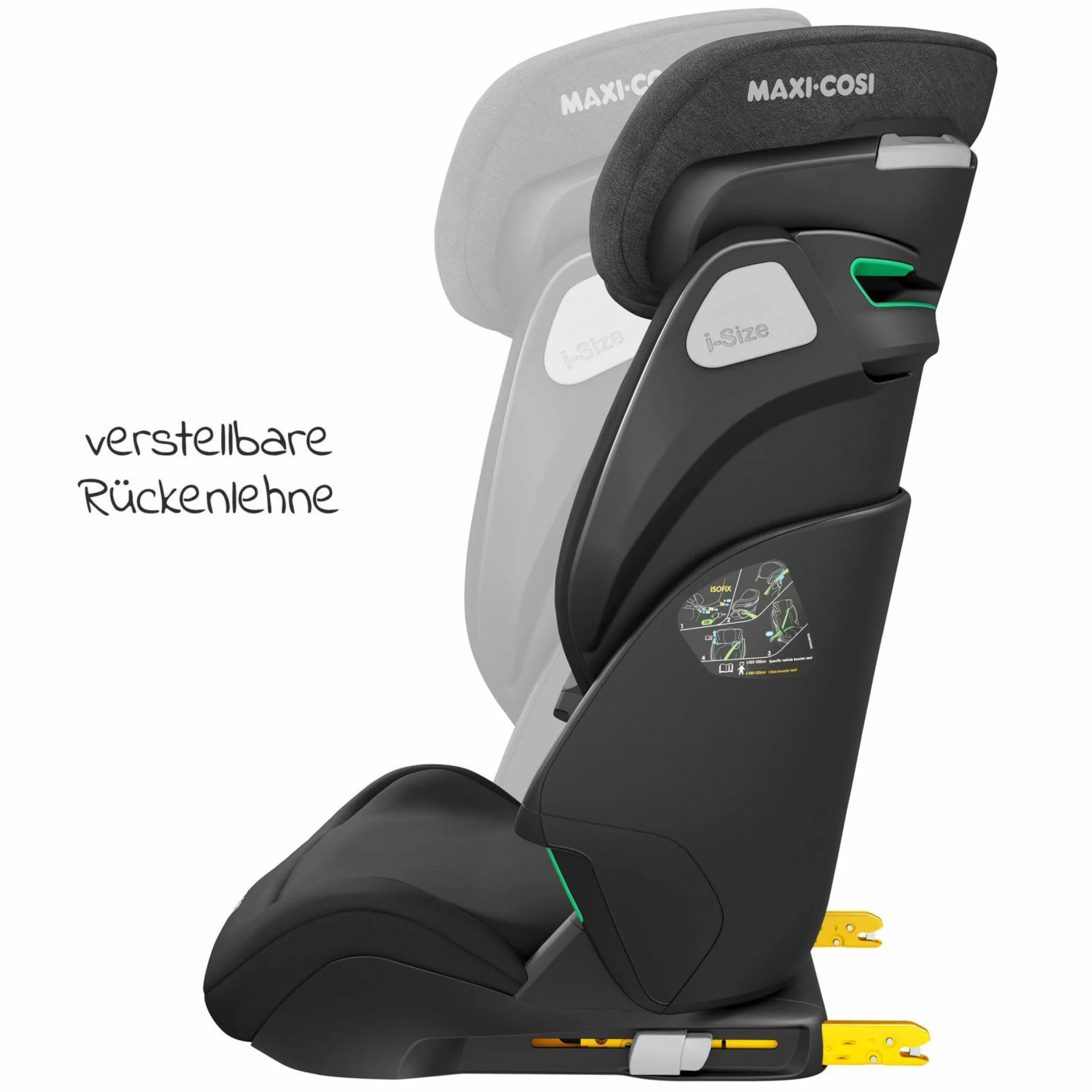 Kindersitz Kore i-Size ab 3,5 Jahre-12 Jahre (100-150 cm) mit SPS Plus Aufprallschutz & Isofix - Authentic Black - Kollektion 2025