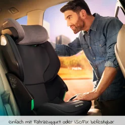 Kindersitz Kore i-Size ab 3,5 Jahre-12 Jahre (100-150 cm) mit SPS Plus Aufprallschutz & Isofix - Authentic Black - Kollektion 2025