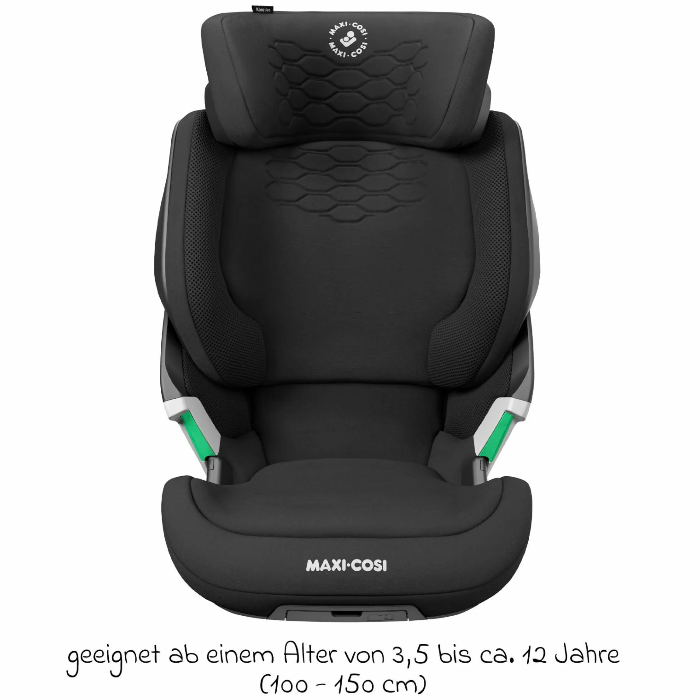 Kindersitz Kore Pro i-Size 3,5 Jahre-12 Jahre (100 cm -150 cm) mit SPS Plus Aufprallschutz & Isofix - Authentic Black