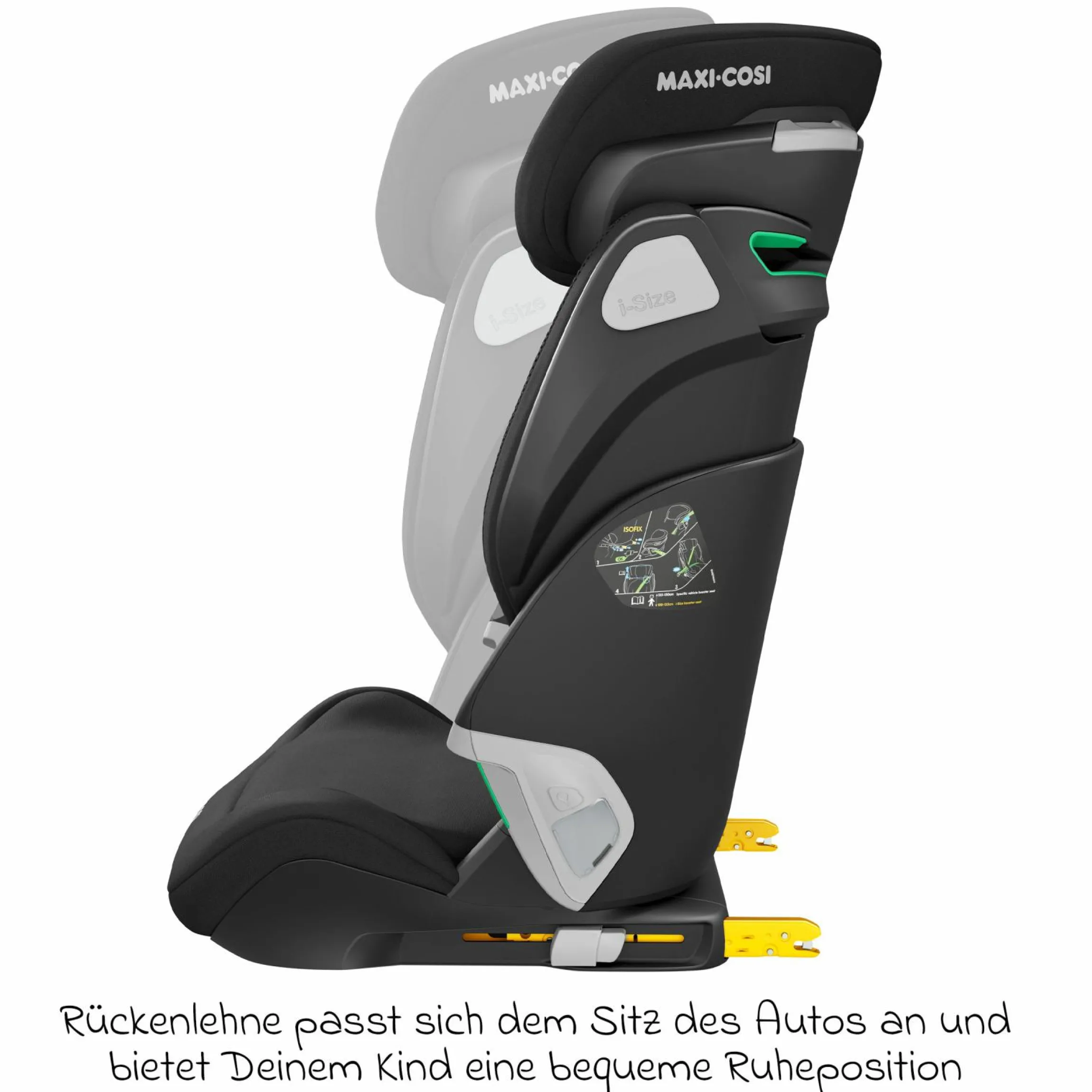 Kindersitz Kore Pro i-Size 3,5 Jahre-12 Jahre (100 cm -150 cm) mit SPS Plus Aufprallschutz & Isofix - Authentic Black