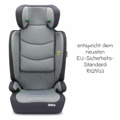 Kindersitz Lea i-Size R129 ab 3 Jahre - 12 Jahre (100 cm - 150 cm) ohne Isofix mit Gurtbefestigung nur 4 kg - Grau