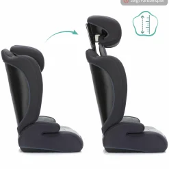Kindersitz Lea i-Size R129 ab 3 Jahre - 12 Jahre (100 cm - 150 cm) ohne Isofix mit Gurtbefestigung nur 4 kg inkl. Auto-Sitztasche - Grau