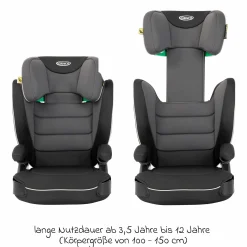 Kindersitz Logico L i-Size ab 3,5 Jahre - 12 Jahre (100 cm -150 cm) inkl. Getränkehalter - Midnight - Kollektion 2025