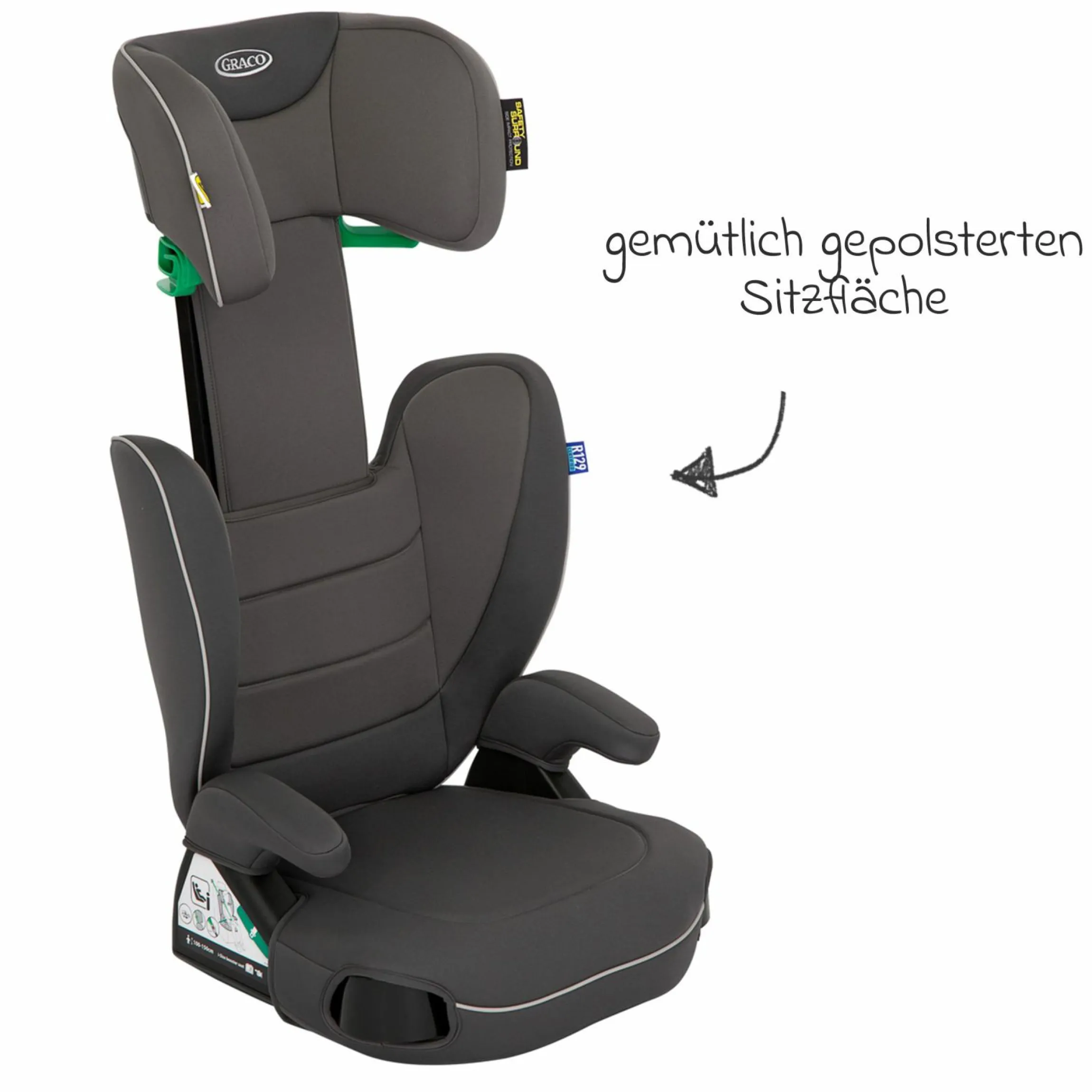 Kindersitz Logico L i-Size ab 3,5 Jahre - 12 Jahre (100 cm - 150 cm) inkl. Getränkehalter - Iron - Kollektion 2025