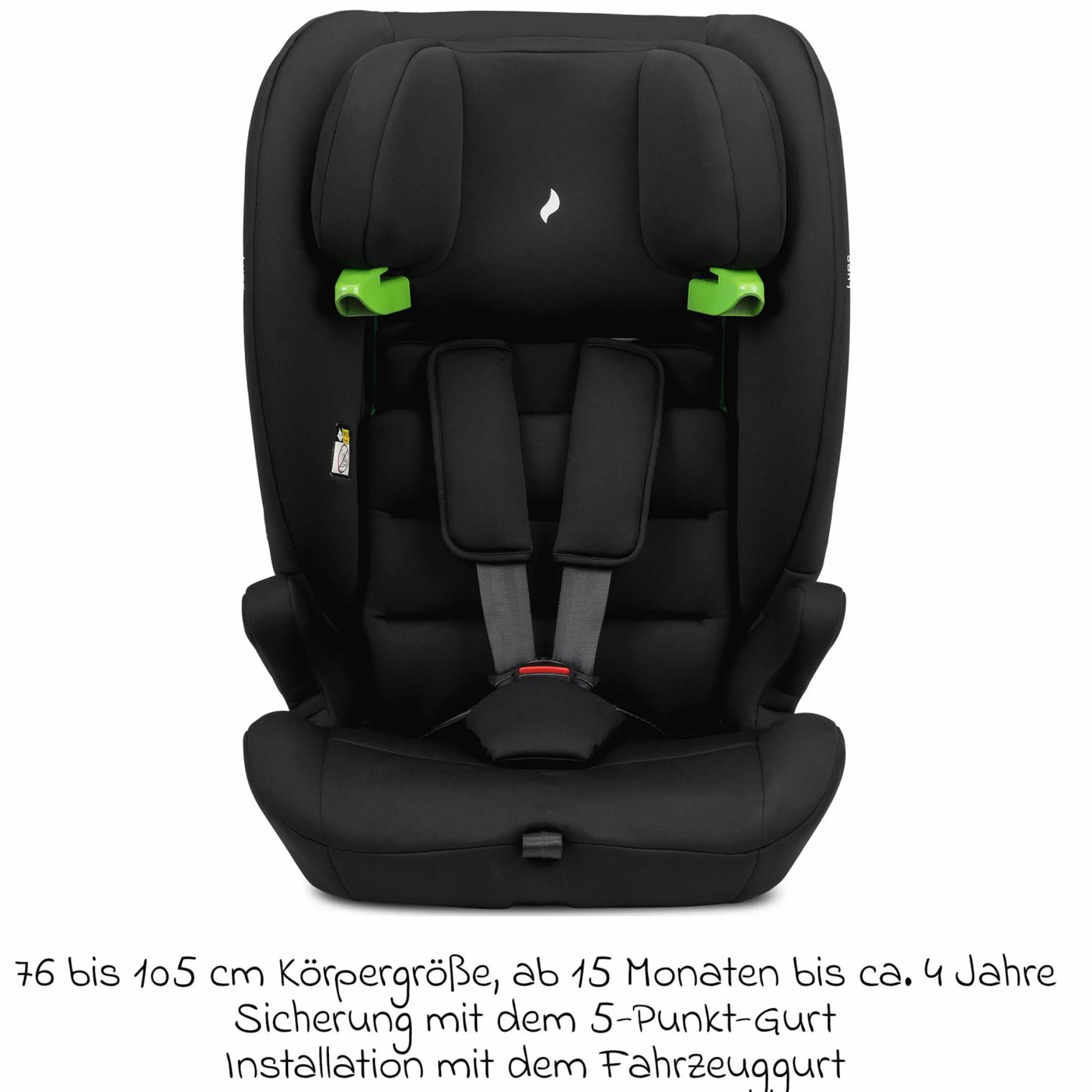 Kindersitz Lupo i-Size ab 15 Monate - 12 Jahre (76 cm - 150 cm) - Black - Kollektion 2025