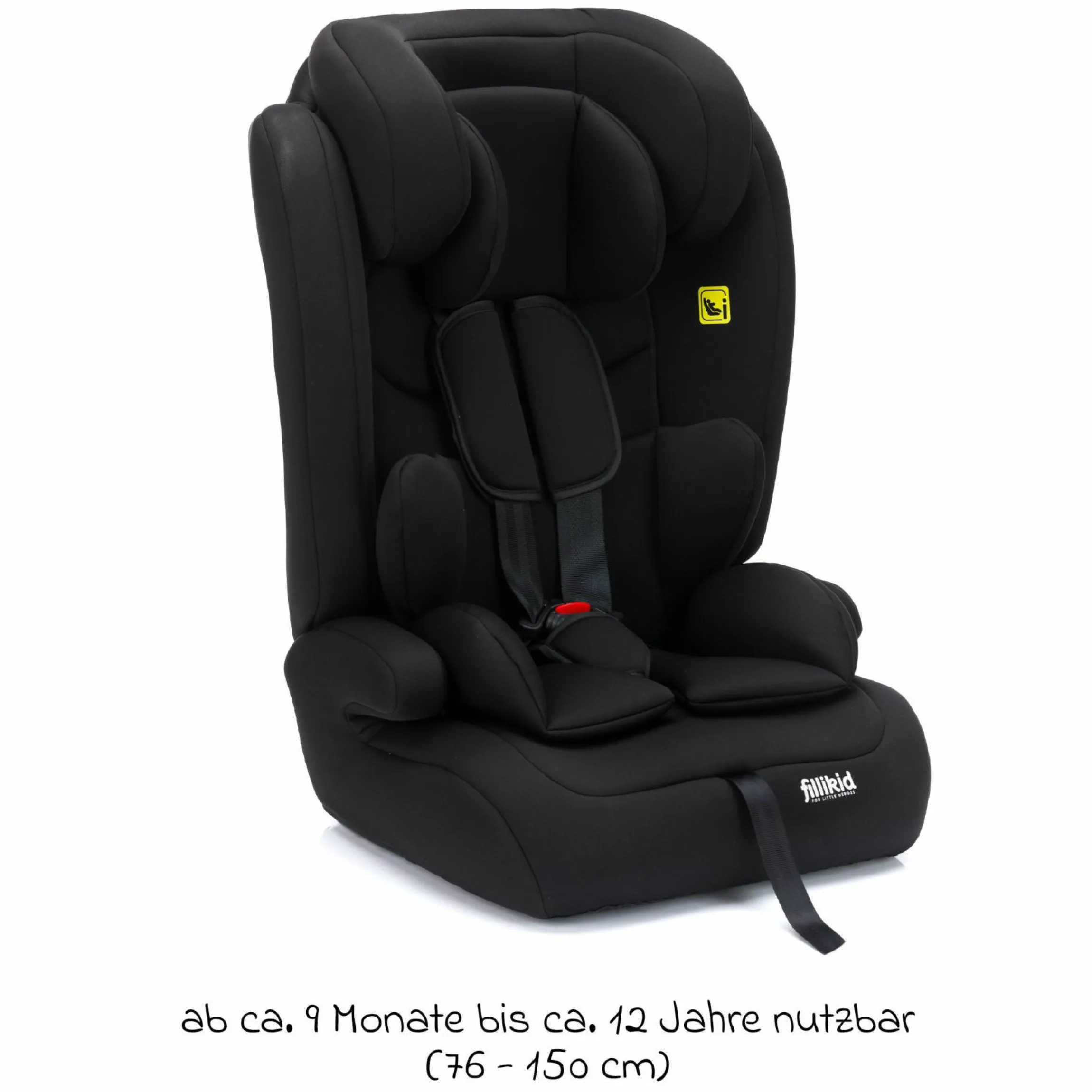 Kindersitz Oli i-Size 9 Monate - 12 Jahre (76 cm - 150 cm) inkl. Autositz-Tasche - Schwarz