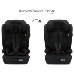 Kindersitz Oli i-Size 9 Monate - 12 Jahre (76 cm - 150 cm) inkl. Autositz-Tasche - Schwarz