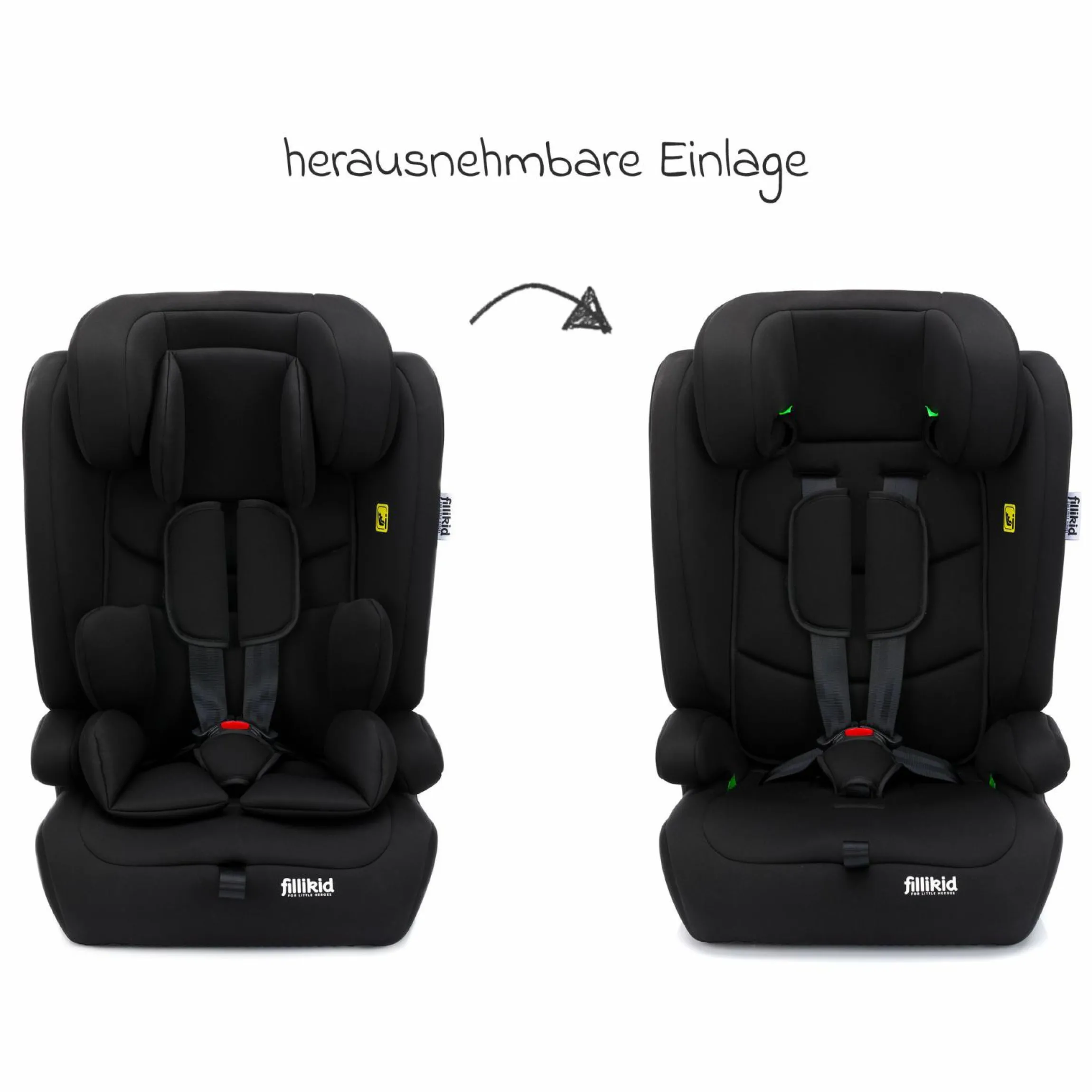 Kindersitz Oli i-Size 9 Monate - 12 Jahre (76 cm - 150 cm) inkl. Autositz-Tasche - Schwarz