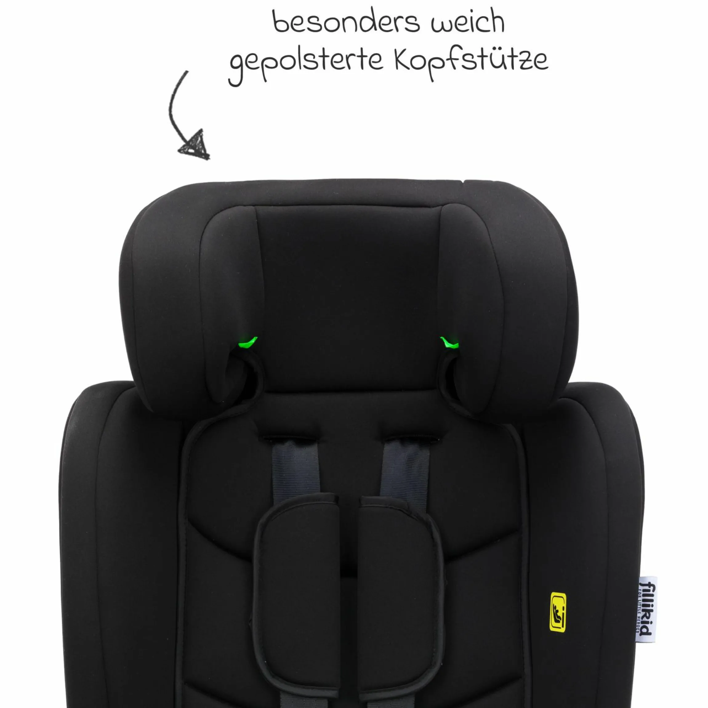 Kindersitz Oli i-Size 9 Monate - 12 Jahre (76 cm - 150 cm) inkl. Autositz-Tasche - Schwarz