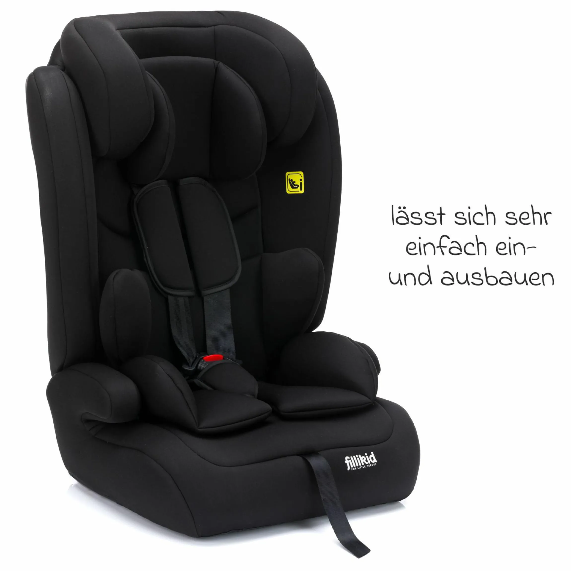 Kindersitz Oli i-Size 9 Monate - 12 Jahre (76 cm - 150 cm) inkl. Autositz-Tasche - Schwarz