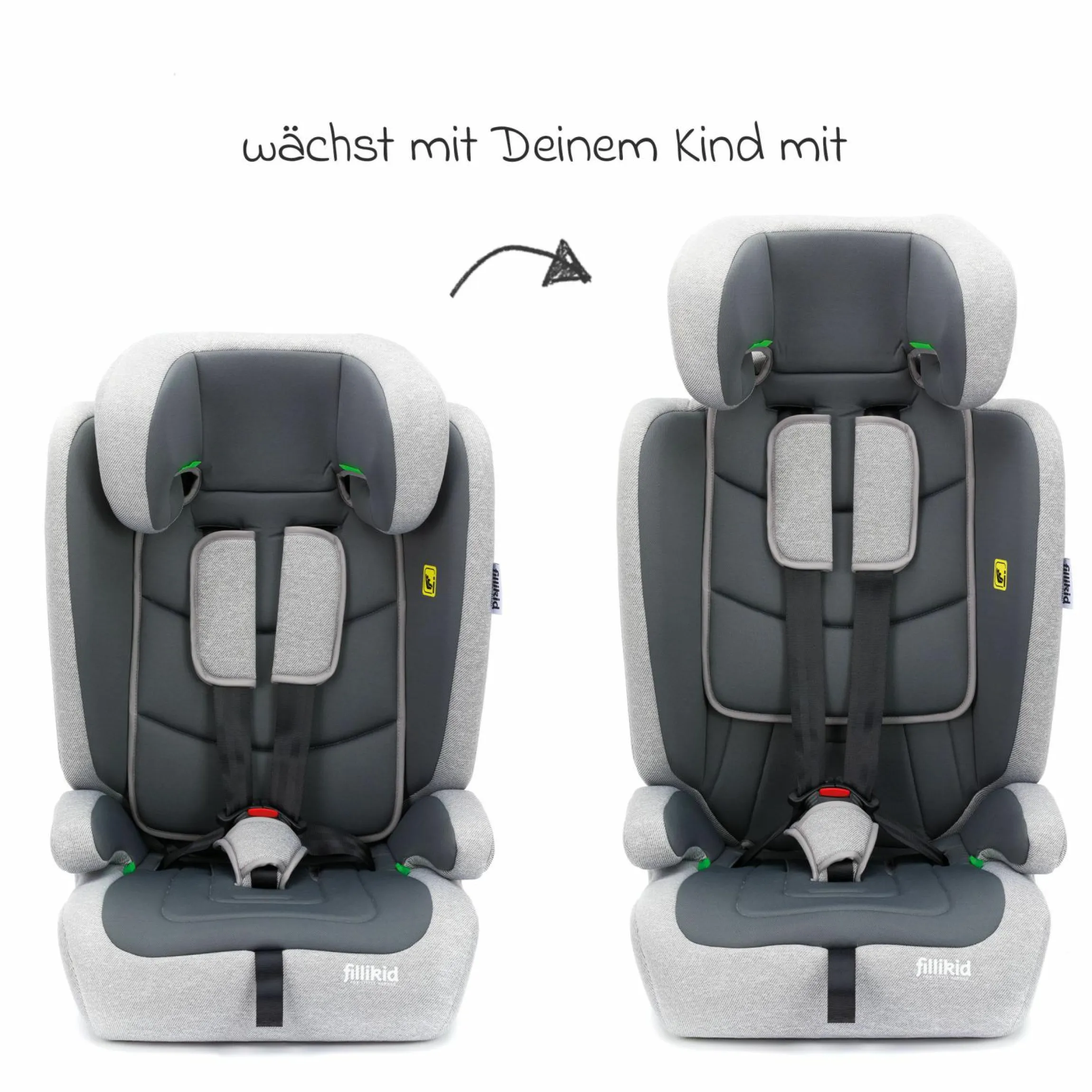 Kindersitz Oli i-Size 9 Monate - 12 Jahre (76 cm - 150 cm) - Grau