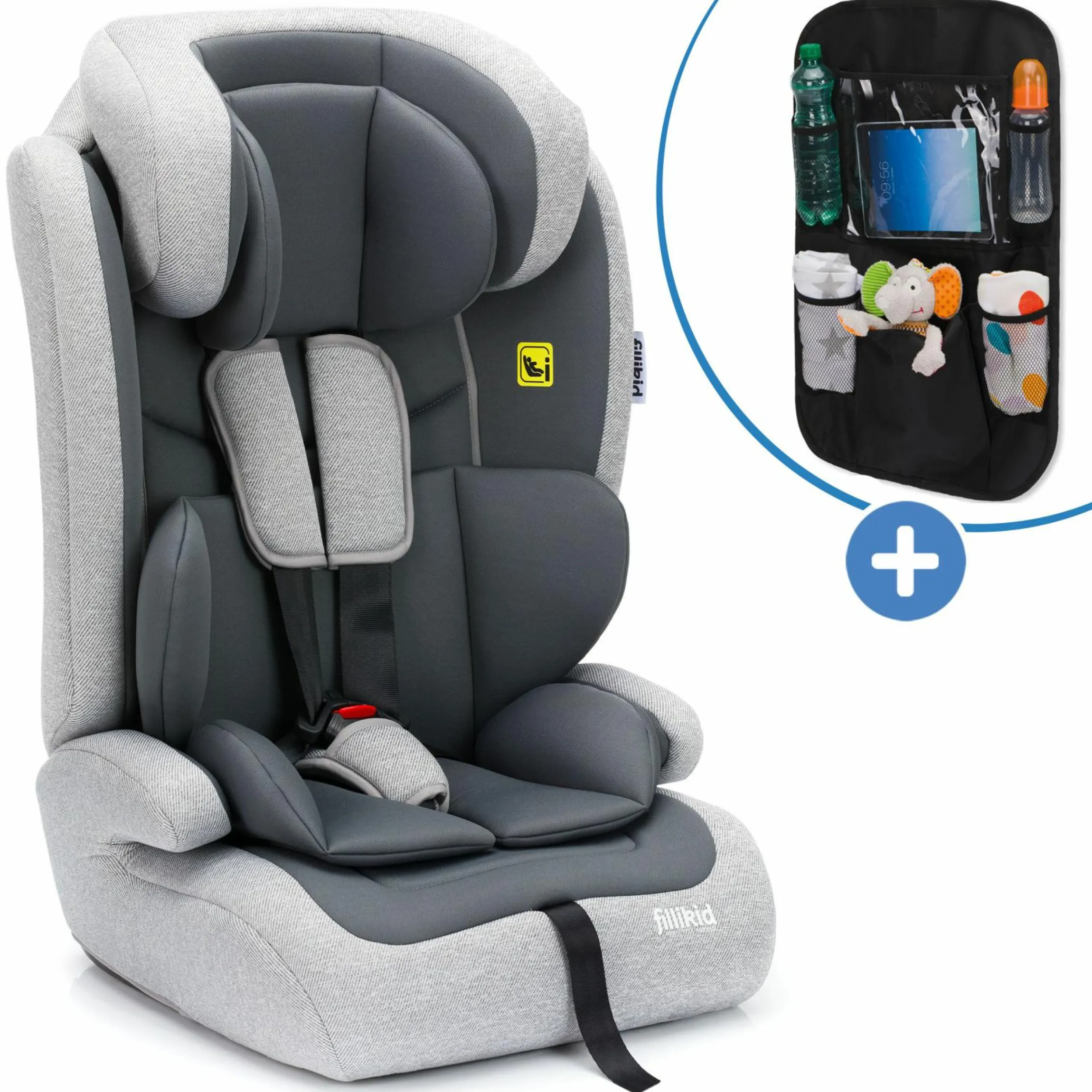 Kindersitz Oli i-Size 9 Monate - 12 Jahre (76 cm - 150 cm) inkl. Autositz-Tasche - Grau