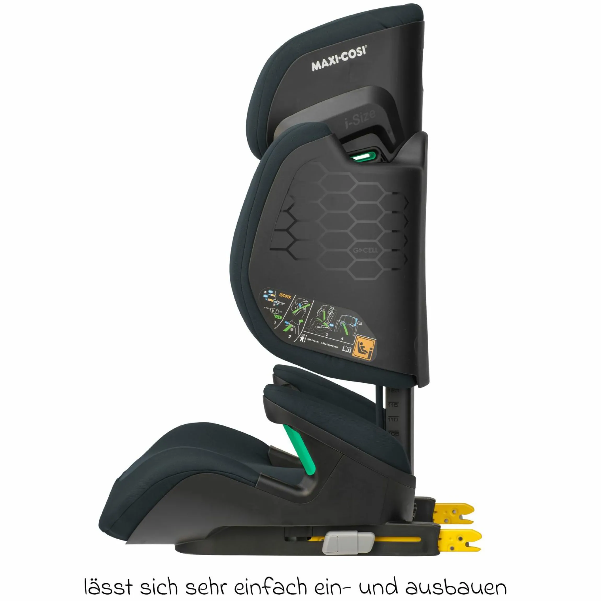 Kindersitz RodiFix M i-Size ab 3,5 Jahre - 12 Jahre (100 cm -150 cm (15-36 kg) mit G-Cell Seitenaufprallschutz & Isofix - Basic Grey - Kollektion 2025