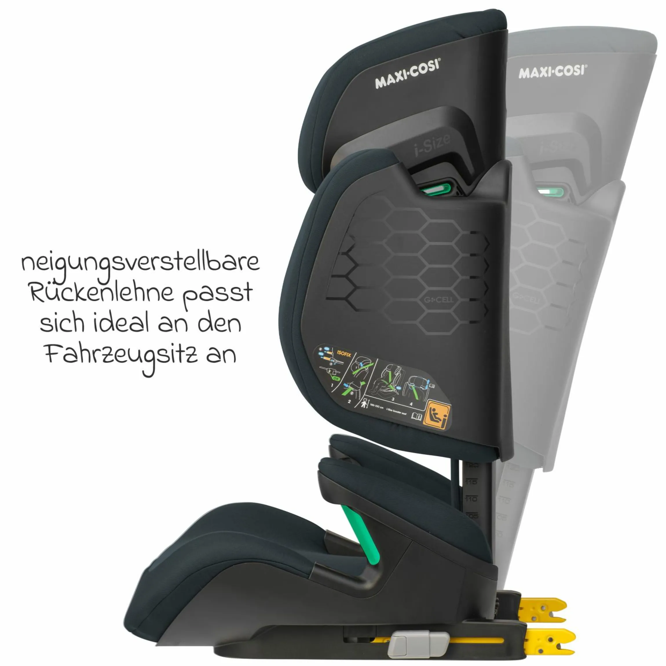 Kindersitz RodiFix M i-Size ab 3,5 Jahre - 12 Jahre (100 cm -150 cm (15-36 kg) mit G-Cell Seitenaufprallschutz & Isofix - Basic Grey - Kollektion 2025