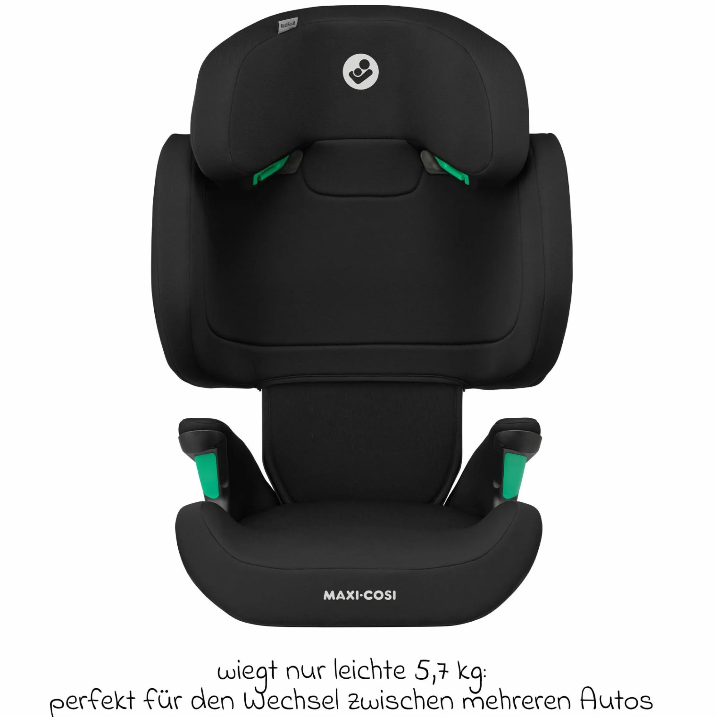 Kindersitz RodiFix M i-Size ab 3,5 Jahre - 12 Jahre (100 cm -150 cm (15-36 kg) mit G-Cell Seitenaufprallschutz & Isofix - Basic Black - Kollektion 2025