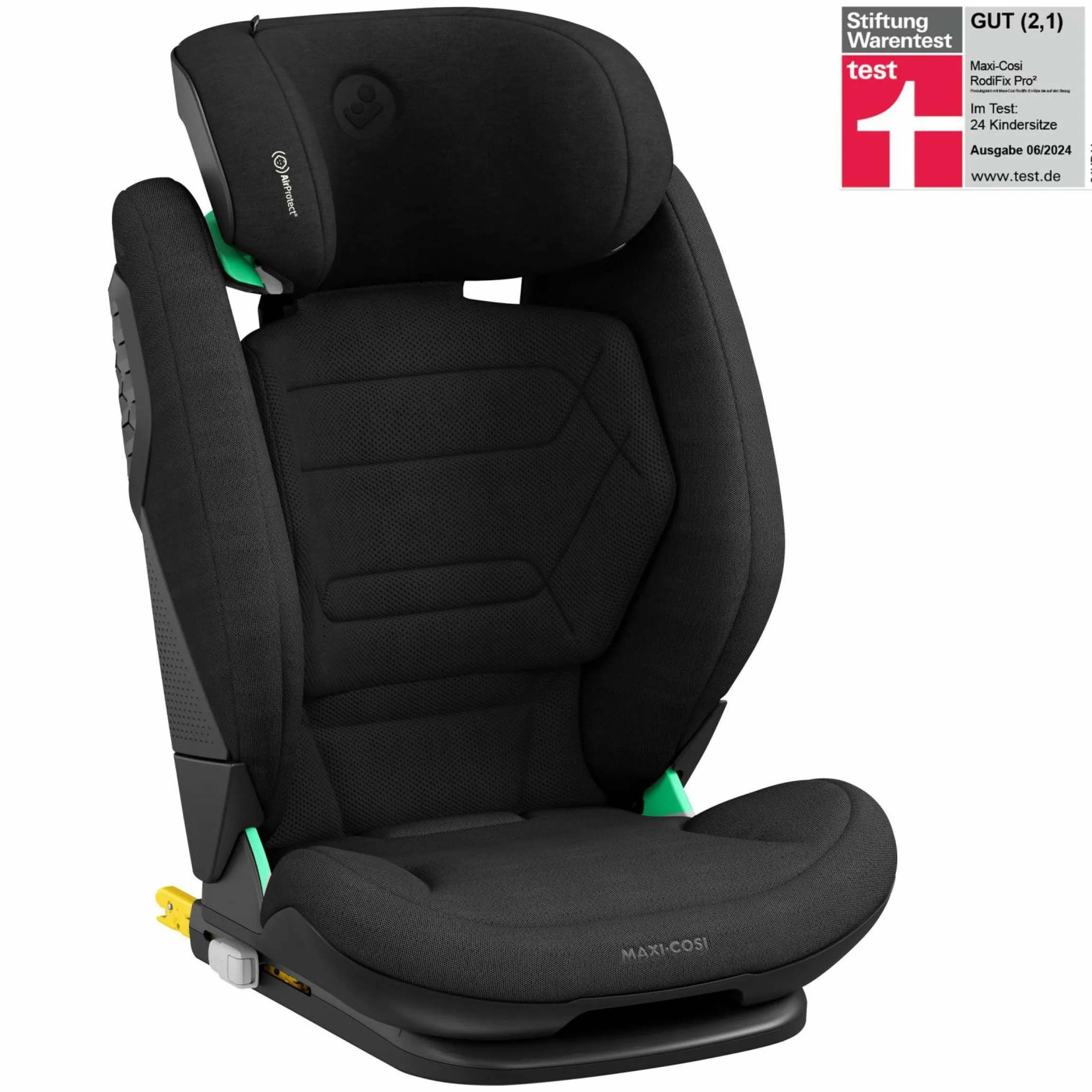 Kindersitz RodiFix Pro2 i-Size ab 3,5 Jahre - 12 Jahre (100 cm-150 cm) (15-36 kg) mit G-Cell Seitenaufprallschutz & Isofix - Authentic Black