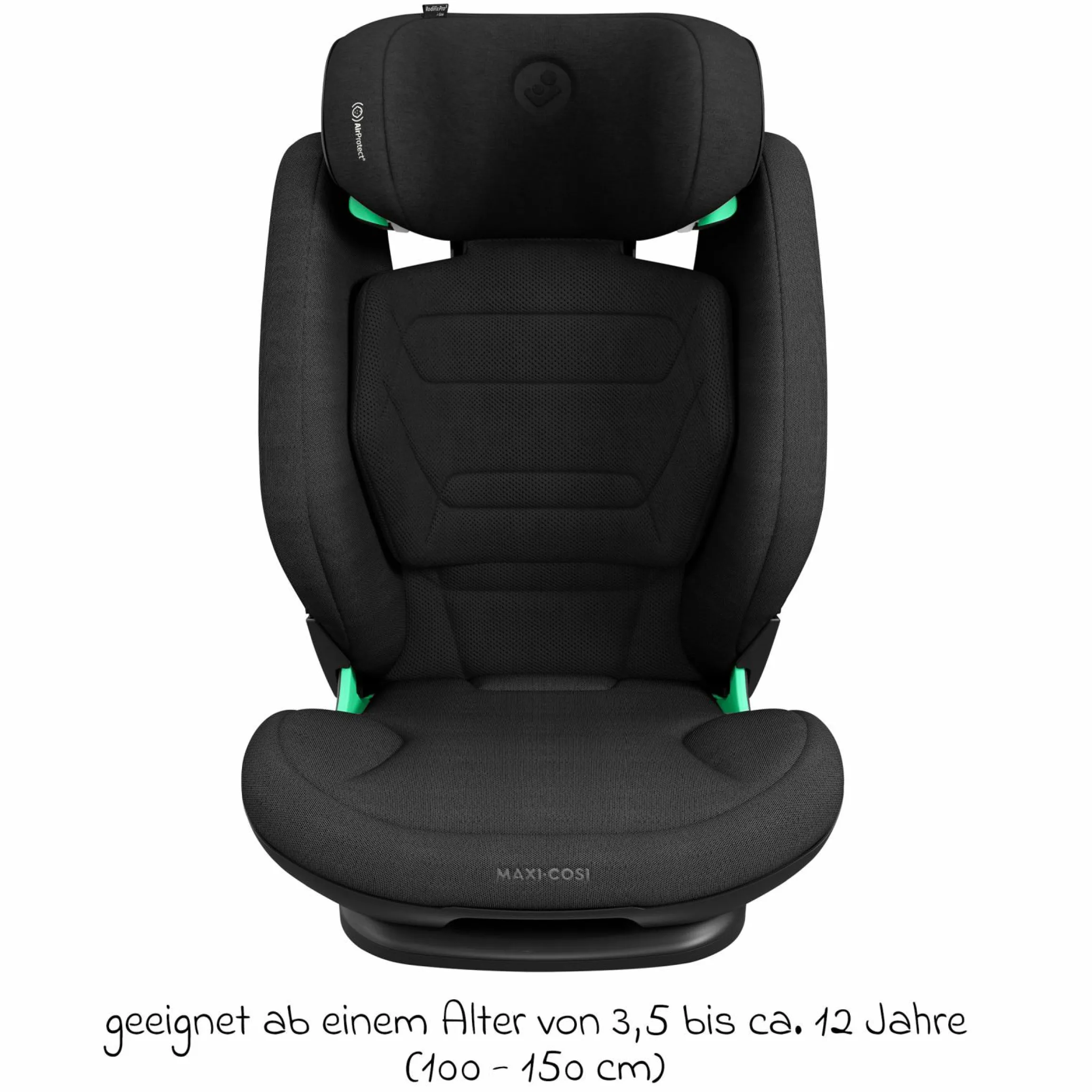Kindersitz RodiFix Pro2 i-Size ab 3,5 Jahre - 12 Jahre (100 cm-150 cm) (15-36 kg) mit G-Cell Seitenaufprallschutz & Isofix - Authentic Black