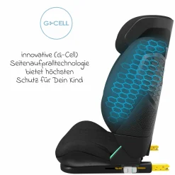 Kindersitz RodiFix Pro2 i-Size ab 3,5 Jahre - 12 Jahre (100 cm-150 cm) (15-36 kg) mit G-Cell Seitenaufprallschutz & Isofix - Authentic Black