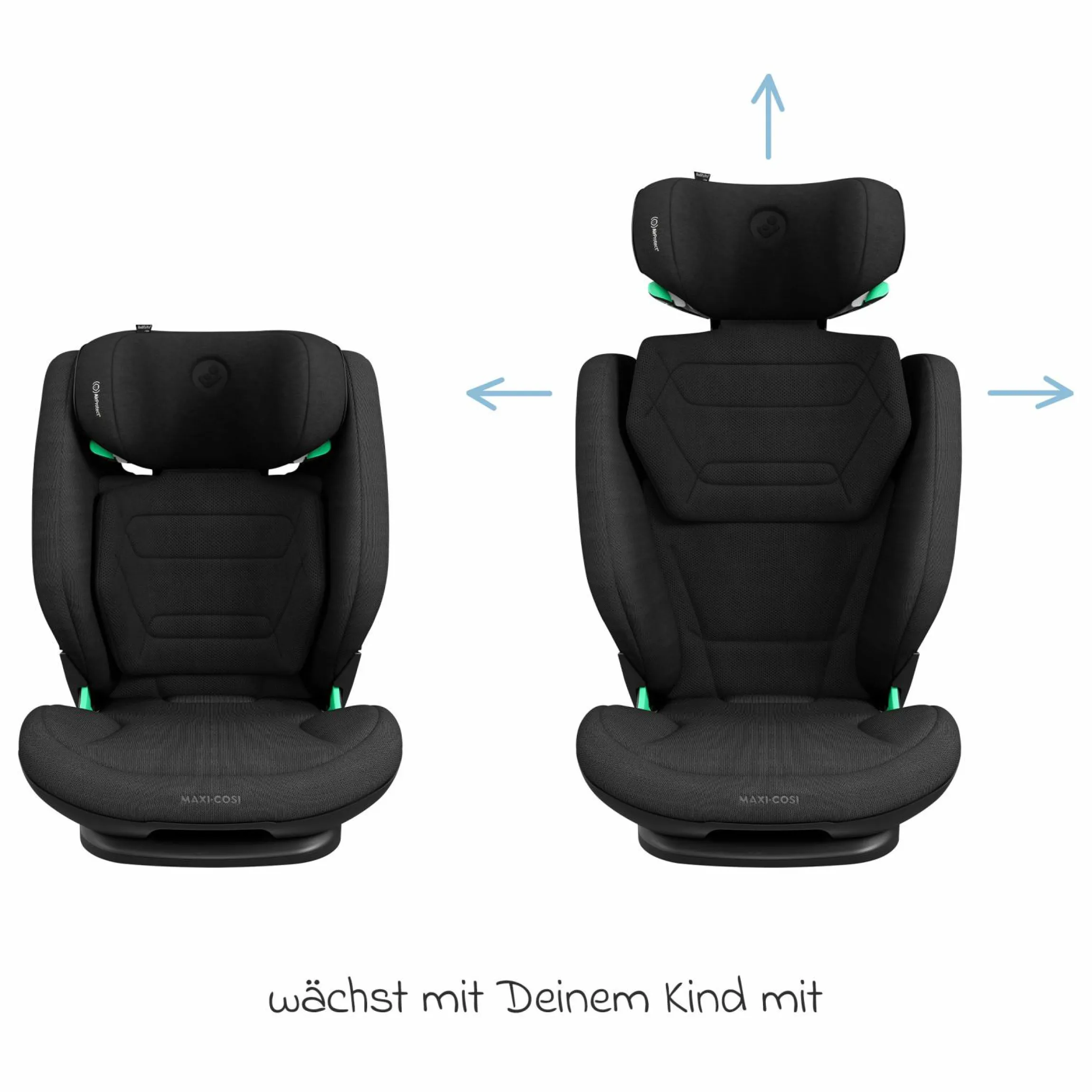 Kindersitz RodiFix Pro2 i-Size ab 3,5 Jahre - 12 Jahre (100 cm-150 cm) (15-36 kg) mit G-Cell Seitenaufprallschutz & Isofix - Authentic Black