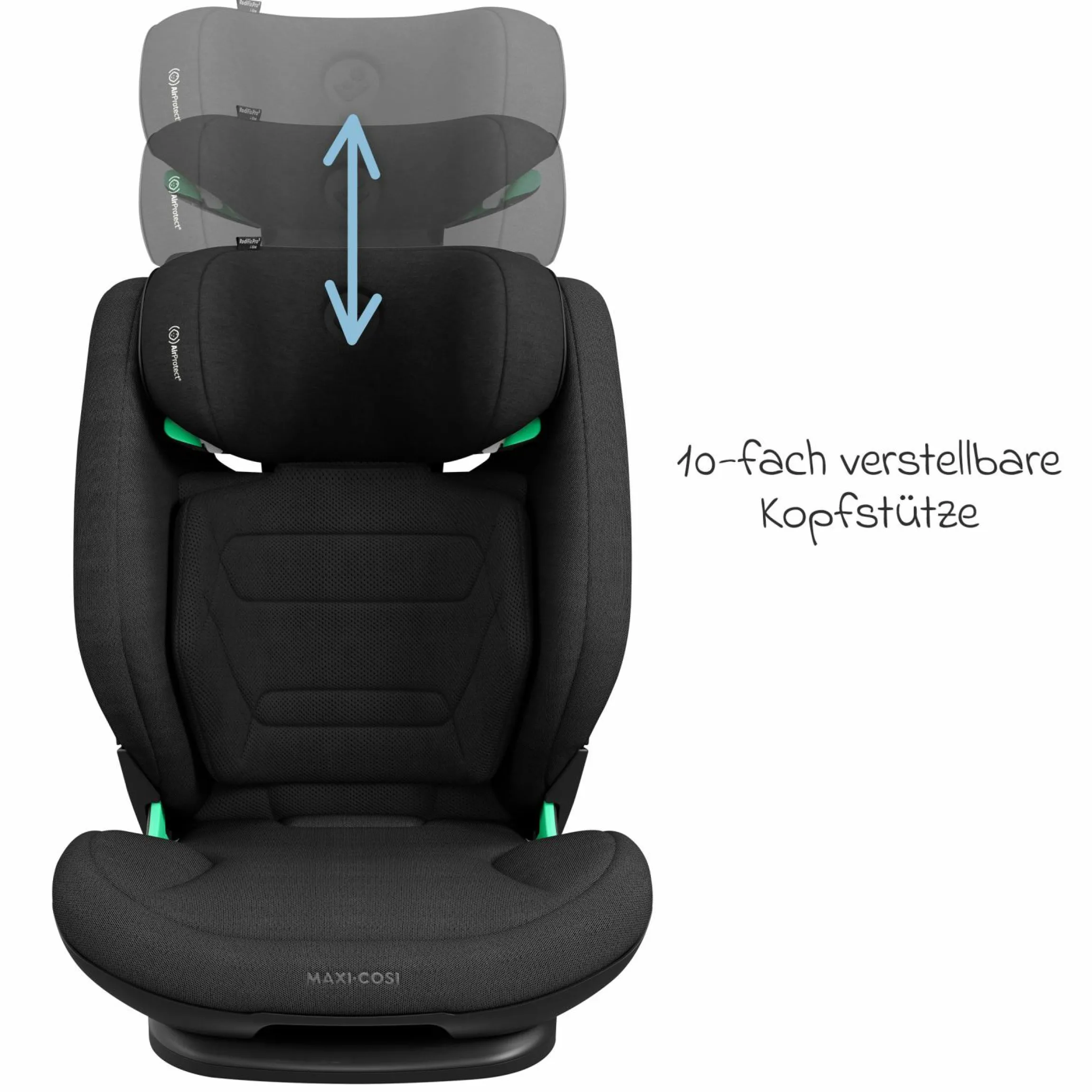 Kindersitz RodiFix Pro2 i-Size ab 3,5 Jahre - 12 Jahre (100 cm-150 cm) (15-36 kg) mit G-Cell Seitenaufprallschutz & Isofix - Authentic Black