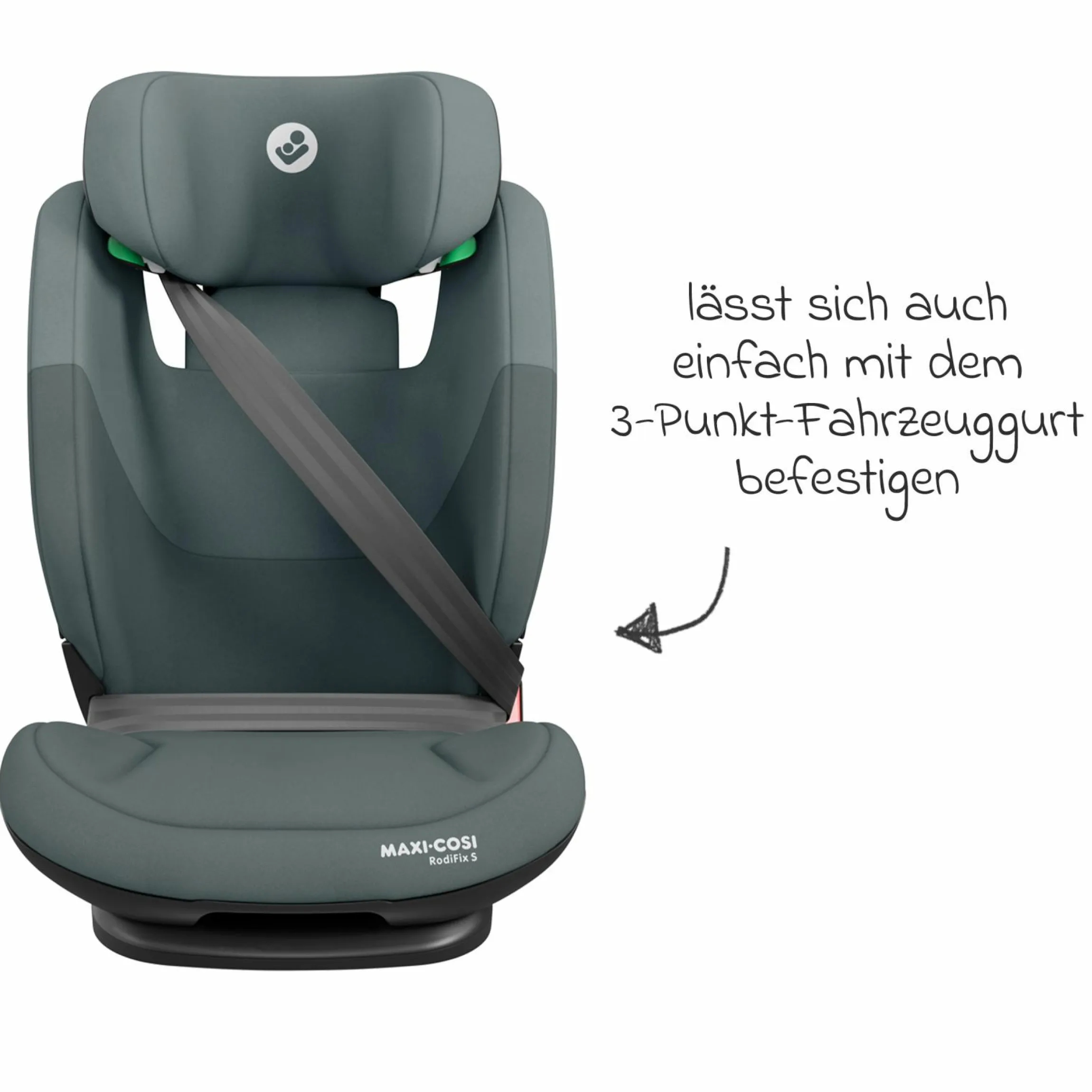 Kindersitz RodiFix S i-Size ab 3,5 Jahre - 12 Jahre (100 cm - 150 cm) (15-36 kg) mit G-Cell Seitenaufprallschutz & Isofix - Tonal Graphite