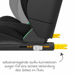 Kindersitz RodiFix S i-Size ab 3,5 Jahre - 12 Jahre (100 cm - 150 cm) (15-36 kg) mit G-Cell Seitenaufprallschutz & Isofix - Tonal Black