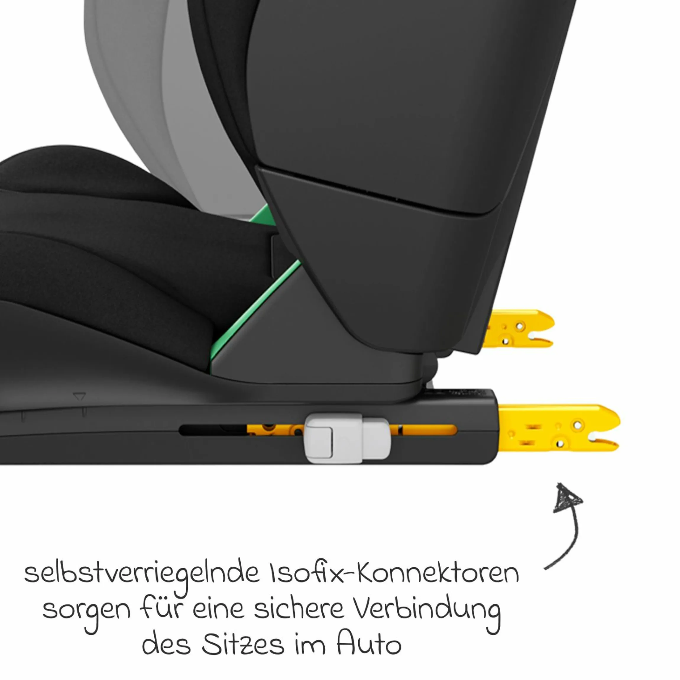 Kindersitz RodiFix S i-Size ab 3,5 Jahre - 12 Jahre (100 cm - 150 cm) (15-36 kg) mit G-Cell Seitenaufprallschutz & Isofix - Tonal Black