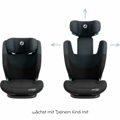 Kindersitz RodiFix S i-Size ab 3,5 Jahre - 12 Jahre (100 cm - 150 cm) (15-36 kg) mit G-Cell Seitenaufprallschutz & Isofix - Tonal Black