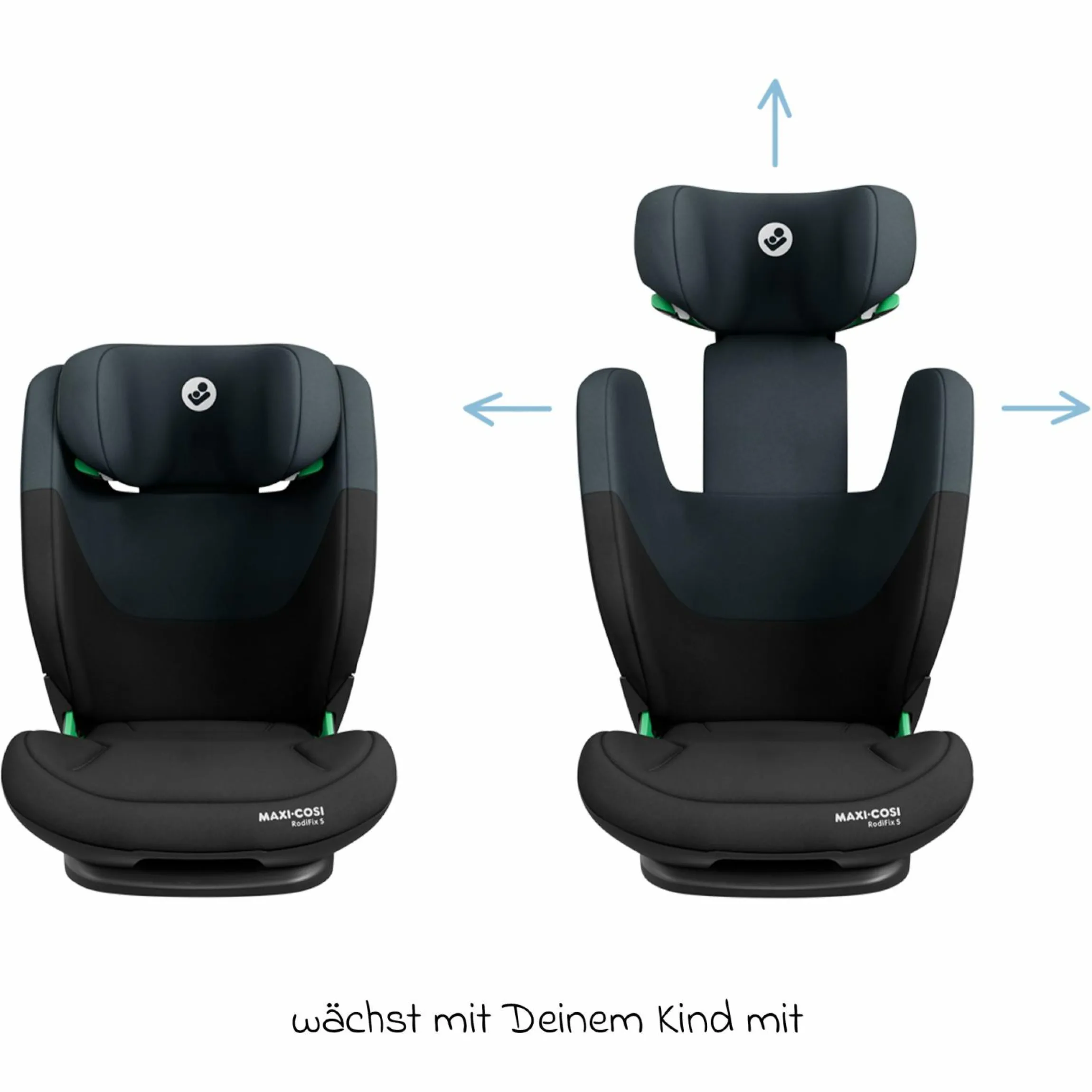 Kindersitz RodiFix S i-Size ab 3,5 Jahre - 12 Jahre (100 cm - 150 cm) (15-36 kg) mit G-Cell Seitenaufprallschutz & Isofix - Tonal Black
