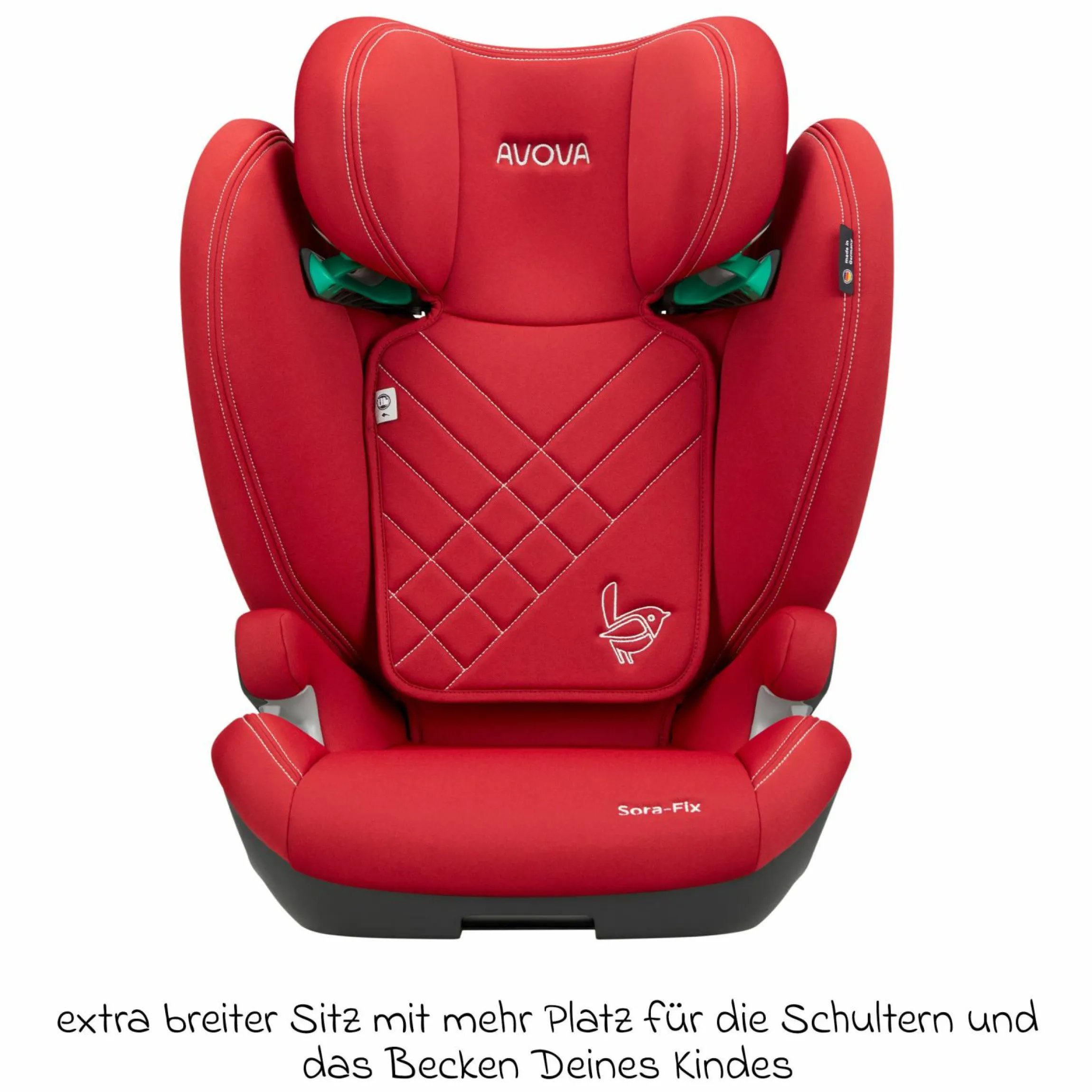 Kindersitz Sora-Fix i-Size ab 3,5 Jahre - 12 Jahre (100 cm - 150 cm) mit Isofix nur 5,5 kg - Maple Red