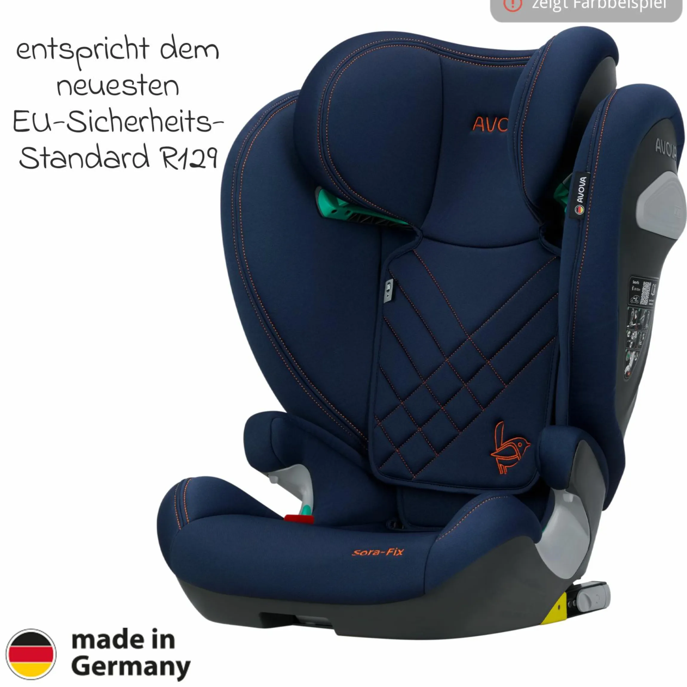 Kindersitz Sora-Fix i-Size ab 3,5 Jahre - 12 Jahre (100 cm - 150 cm) mit Isofix nur 5,5 kg - Lila