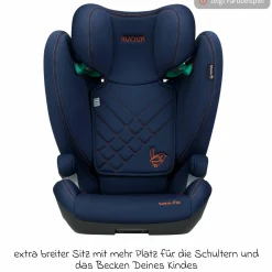 Kindersitz Sora-Fix i-Size ab 3,5 Jahre - 12 Jahre (100 cm - 150 cm) mit Isofix nur 5,5 kg - Lila