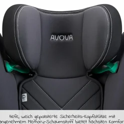 Kindersitz Sora-Fix i-Size 100 cm - 150 cm / 3,5 Jahre bis 12 Jahre mit Isofix - Grey & Black - Kollektion 2025